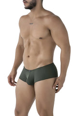 Olive green xtremen 91240 microfiber men’s briefs with sleek form fitting design and subtle brand tag at waistband