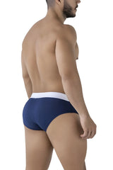 Navy blue microfiber briefs with white waistband xtremen 91242 offering comfort and support in dark blue color