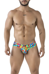 Xtremen 91248 printed briefs color bubbles with vibrant rainbow candy-themed glossy playful print