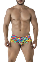Xtremen 91249 printed trunks vibrant rainbow-colored briefs with a playful multicolored gumball pattern