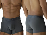Gray Xtremen 91251 microfiber mesh boxer briefs with textured fabric and branded waistband for comfortable wear