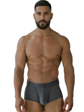 Dark gray Xtremen 91252 microfiber mesh trunks with perforated front panel and elastic waistband with ten logo