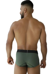 Olive green.xtremen 91252 microfiber mesh athletic briefs with black elastic waistband in military green color