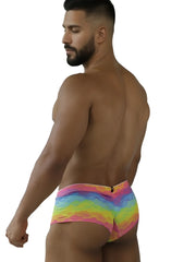 Xtremen 91283 rainbow printed microfiber briefs color cloud with vibrant rainbow gradient stretchy fabric