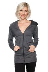 Veste de voyage longue à capuche zippée (charbon)