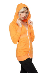 Langer Reise-Hoodie mit Reißverschluss (Sonnenorange)