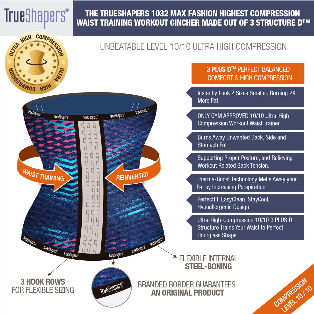 TrueShapers 1032 Latexfreier Workout-Taillenmieder, Farbe 05-Print TrueShapers 1032 Latexfreier Workout-Taillenmieder, Farbe 05-Print