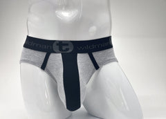 WildmanT Stretch Cotton Big Boy Pouch Brief Gray/Black - EricSaloDesign.com