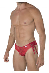 CandyMan 99488 Bikini mit seitlicher Schnürung und Spitze, Farbe Rot