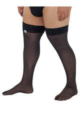 CandyMan 99533X Bas de cuisse en maille Couleur Noir