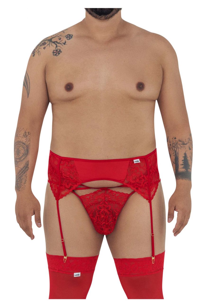 CandyMan 99550X Ensemble jarretière-jockstrap en dentelle Couleur Rouge CandyMan 99550X Ensemble jarretière-jockstrap en dentelle Couleur Rouge