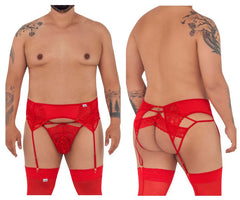 CandyMan 99550X Ensemble jarretière-jockstrap en dentelle Couleur Rouge