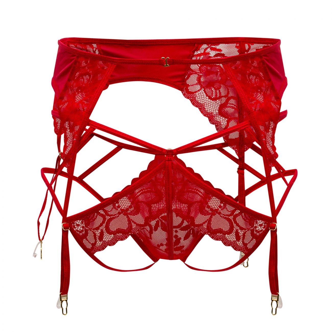 CandyMan 99550X Ensemble jarretière-jockstrap en dentelle Couleur Rouge CandyMan 99550X Ensemble jarretière-jockstrap en dentelle Couleur Rouge