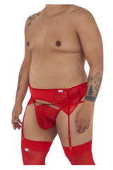 CandyMan 99550X Ensemble jarretière-jockstrap en dentelle Couleur Rouge