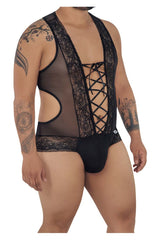 CandyMan 99557X Mesh-Spitzen-Bodysuit Farbe Schwarz
