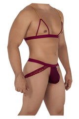 CandyMan 99582 Harness-Jockstrap-Outfit, Farbe Burgunderrot