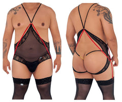 CandyMan 99585X Mesh-Spitzen-Bodysuit Farbe Schwarz