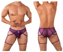 Culotte porte-jarretelles en maille CandyMan 99625 Couleur violet