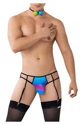 CandyMan 99630 Jockstrap avec jarretelles Couleur arc-en-ciel