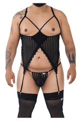 CandyMan 99654X Mesh Zweiteiliges Set Farbe Schwarz