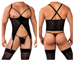 CandyMan 99654 Mesh Zweiteiliges Set Farbe Schwarz