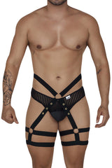 Ensemble de deux pièces de string porte-jarretelles CandyMan 99676 Couleur Noir