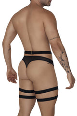 Ensemble de deux pièces de string porte-jarretelles CandyMan 99676 Couleur Noir