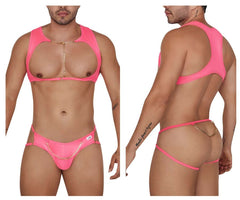 CandyMan 99682 Ensemble de deux pièces avec harnais et jockstrap Couleur rose