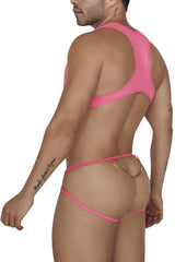 CandyMan 99682 Ensemble de deux pièces avec harnais et jockstrap Couleur rose