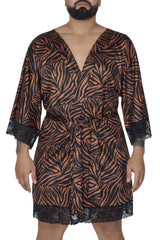 CandyMan 99700X Ensemble deux pièces peignoir et string imprimé animal