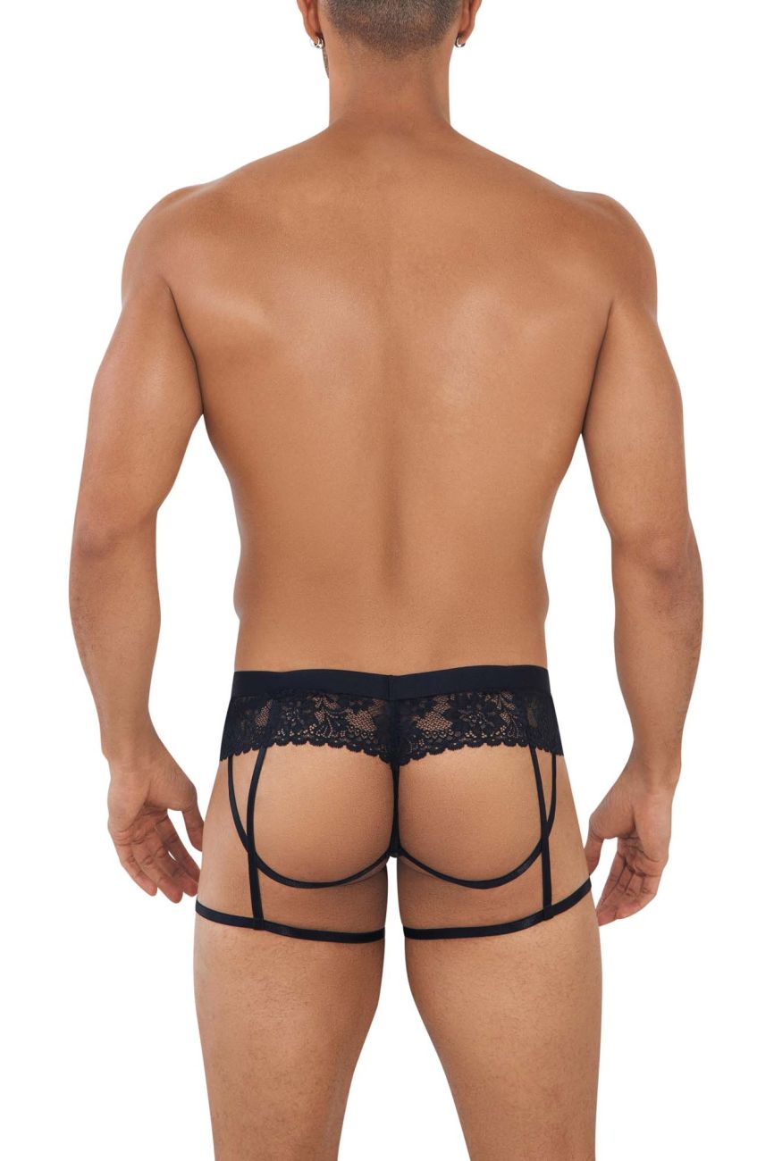 Jockstrap CandyMan 99717 avec jarretelles en dentelle Couleur Noir Jockstrap CandyMan 99717 avec jarretelles en dentelle Couleur Noir