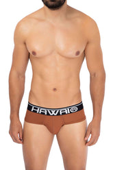 HAWAI 42191 Slip taille haute en microfibre unie Couleur ambre
