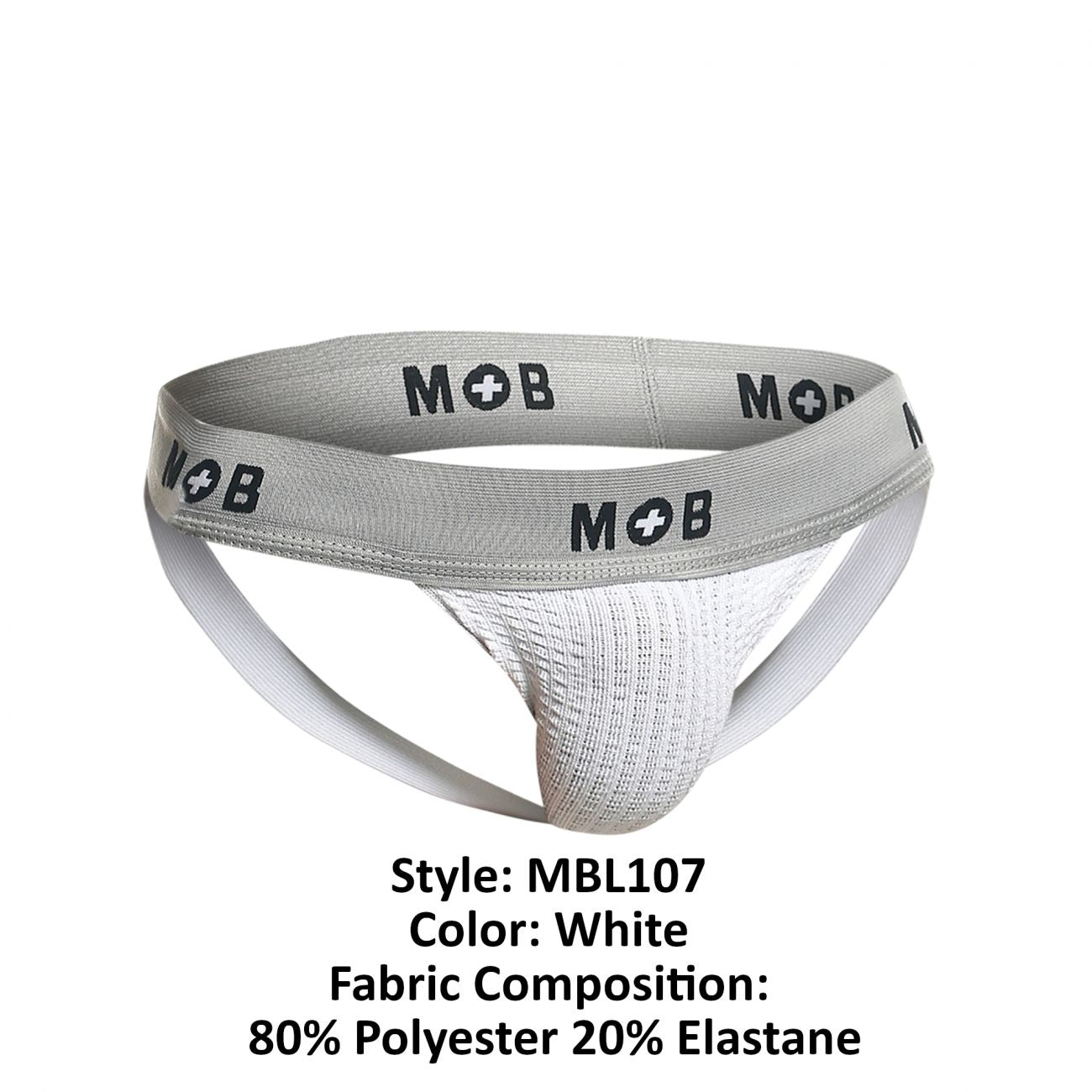 MaleBasics MBL107 MOB Classic Fetish Jock 3 Inches Jockstrap Color White MaleBasics MBL107 MOB Classic Fetish Jock 3 Inches Jockstrap Color White