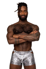 Male Power 153-282 S-naked Pouch Short Farbe Silber-Schwarz