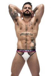 Male Power 237-246 French Terry Cutout Thongs Color Ivory