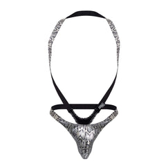 Male Power 404-282 S-naked Schulter Sling Harness Tanga Farbe Silber-Schwarz