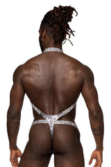 Male Power 404-282 S-naked Schulter Sling Harness Tanga Farbe Silber-Schwarz