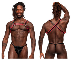 Homme Power 596-266 Cuir PU Couleur Lion Noir-Rouge