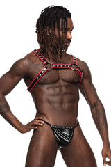 Homme Power 596-266 Cuir PU Couleur Lion Noir-Rouge