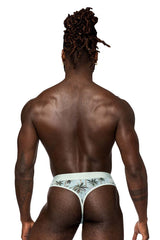Male Power SMS-012 Transparenter Tanga mit Aufdruck, Farbe Flamingo