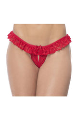 Culotte en dentelle Mapale 119 Peek-A-Boo Couleur Rouge