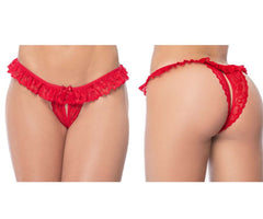 Culotte en dentelle Mapale 119 Peek-A-Boo Couleur Rouge