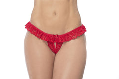 Culotte en dentelle Mapale 119 Peek-A-Boo Couleur Rouge