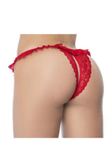 Culotte en dentelle Mapale 119 Peek-A-Boo Couleur Rouge