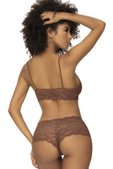 Ensemble culotte et haut en dentelle Mapale 206 couleur cacao