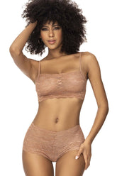 Ensemble culotte et haut en dentelle Mapale 206 Couleur Taupe