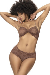 Ensemble culotte et haut en dentelle Mapale 207 couleur cacao