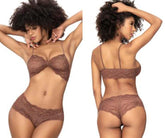 Ensemble culotte et haut en dentelle Mapale 207 couleur cacao