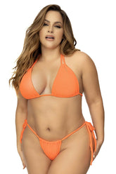 Maillot de bain deux pièces côtelé Mapale 67060X couleur orange vif