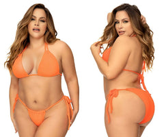 Maillot de bain deux pièces côtelé Mapale 67060X couleur orange vif